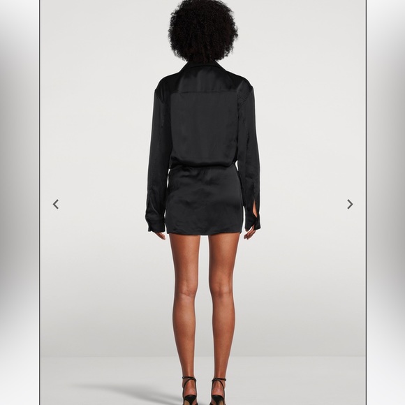 Off white twist satin shirt dress - Picture 8 of 10